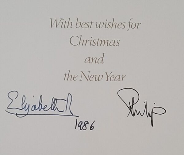 1986 Queen Elizabeth II Autograph Royal Christmas Card British Royalty Prince UK - Image 5