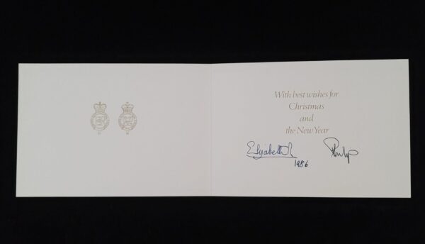 1986 Queen Elizabeth II Autograph Royal Christmas Card British Royalty Prince UK - Image 8