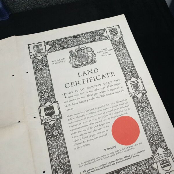 Rare HM Queen Elizabeth II ERII Royal Crown Land Grant Royalty Document Seal UK