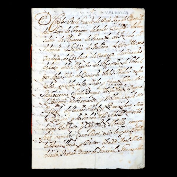 1698 King Charles II Spain Signed Document Royal Manuscript Autograph Royalty ES - Image 2
