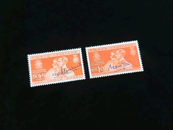 King Umberto II Signed Queen Marie-José of Belgium Autograph Italy Royalty Stamp