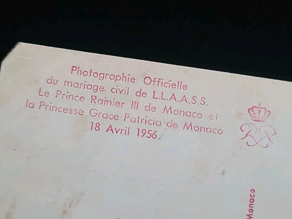 1956 Princess Grace of Monaco Signed Prince Rainer Autographed Wedding Day Photo - Image 24