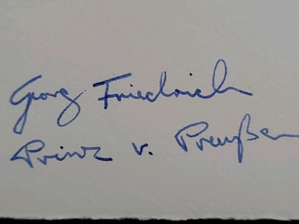 Georg Friedrich Prince of Prussia Autograph Signed Royal Card Prussian Royalty  - Image 4