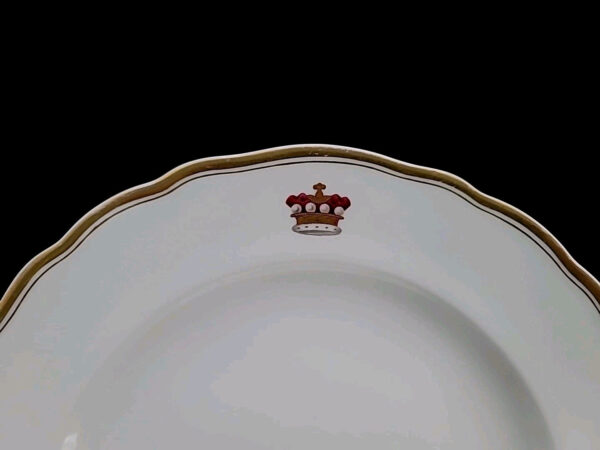 Rare Lord Baron Brougham Royal Dinner Plate Minton China Porcelain Royalty Crown - Image 9