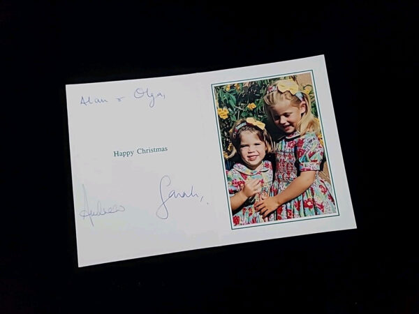 Prince Andrew Signed Sarah Ferguson Duchess of York Royalty Autograph Royal Card