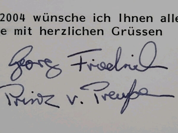 Prince of Prussia Autograph Georg Friedrich Signed Royal Card Prussian Royalty - Image 2