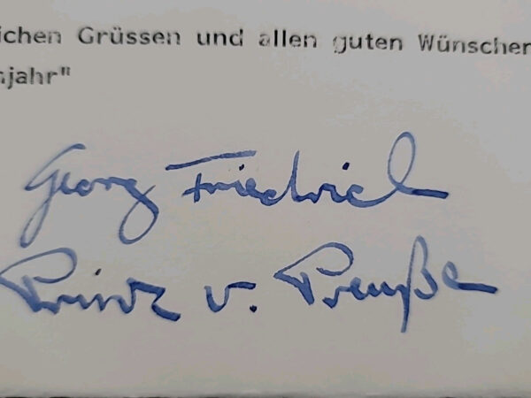 Georg Friedrich Prince of Prussia Signed Autograph Royal Card Prussian Royalty  - Image 7