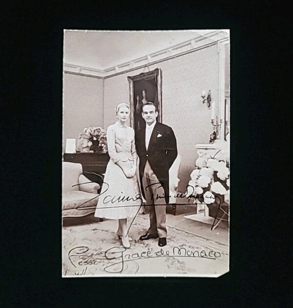 1956 Princess Grace of Monaco Signed Prince Rainer Autographed Wedding Day Photo - Image 3