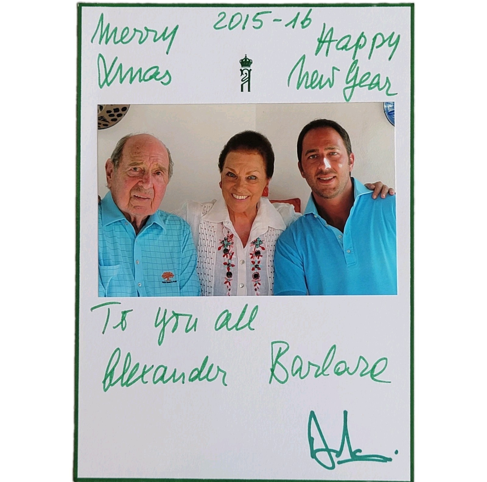 2015 Prince Alexander of Yugoslavia Royal Family Signed Christmas Card Royalty - Image 6