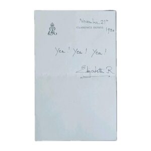 Queen Elizabeth Signed Royal Letter Chancellor Minister Norman St John-Stevas UK