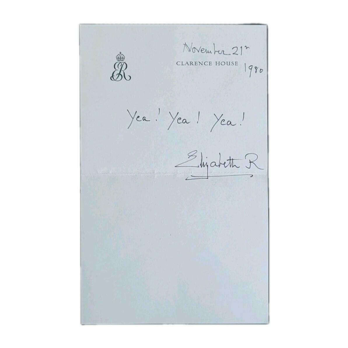 Queen Elizabeth Signed Royal Letter Chancellor Minister Norman St John-Stevas UK