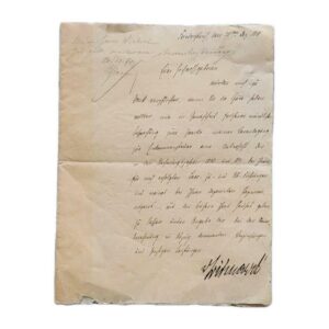 Otto Von Bismarck Signed Handwritten Historical Manuscript Letter Personal Taxes