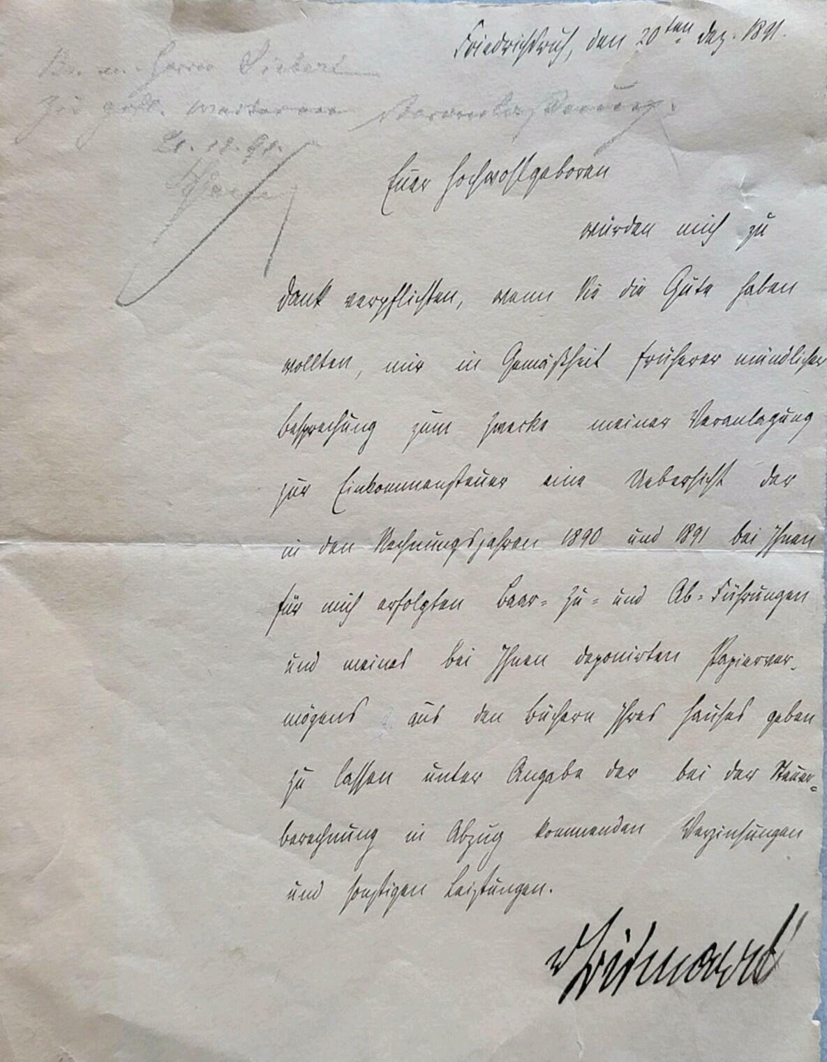 Otto Von Bismarck Signed Handwritten Historical Manuscript Letter Personal Taxes - Image 20