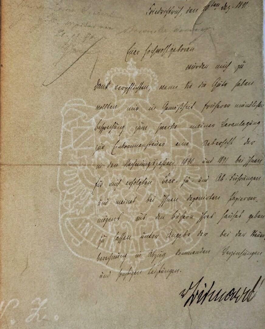 Otto Von Bismarck Signed Handwritten Historical Manuscript Letter Personal Taxes - Image 15