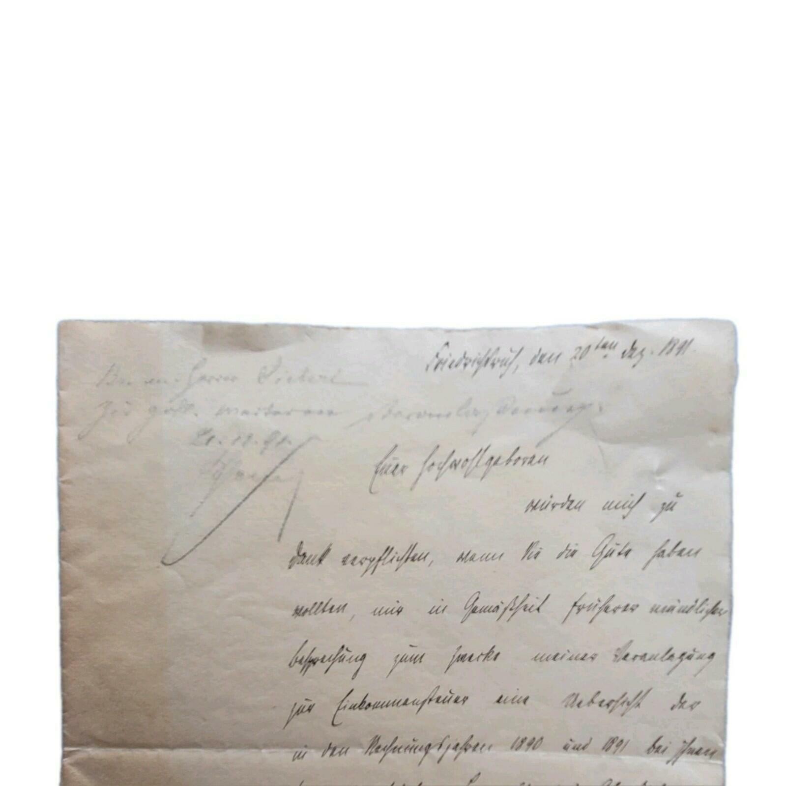 Otto Von Bismarck Signed Handwritten Historical Manuscript Letter Personal Taxes - Image 6