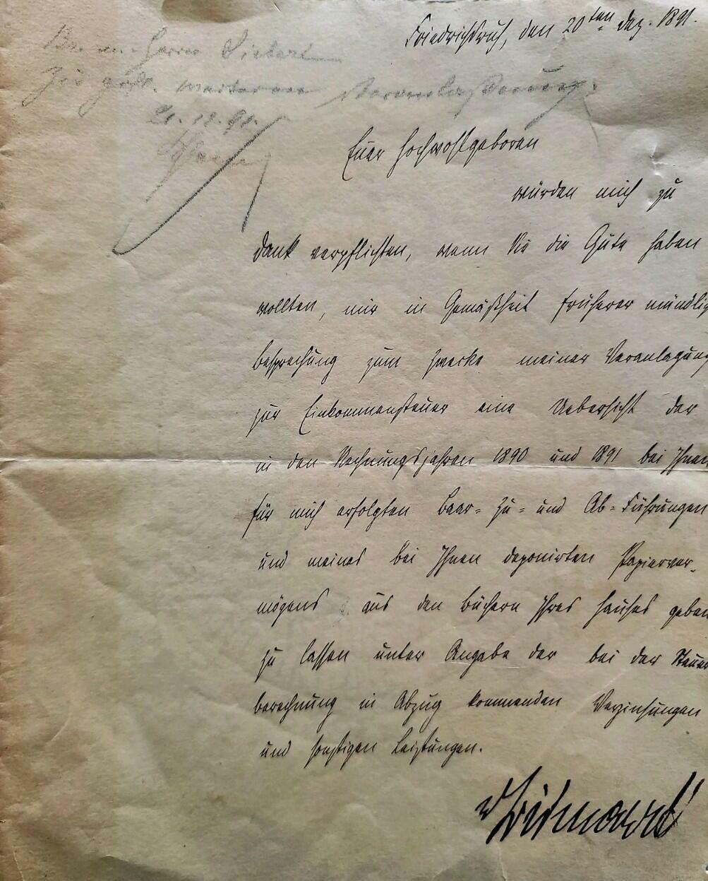 Otto Von Bismarck Signed Handwritten Historical Manuscript Letter Personal Taxes - Image 17