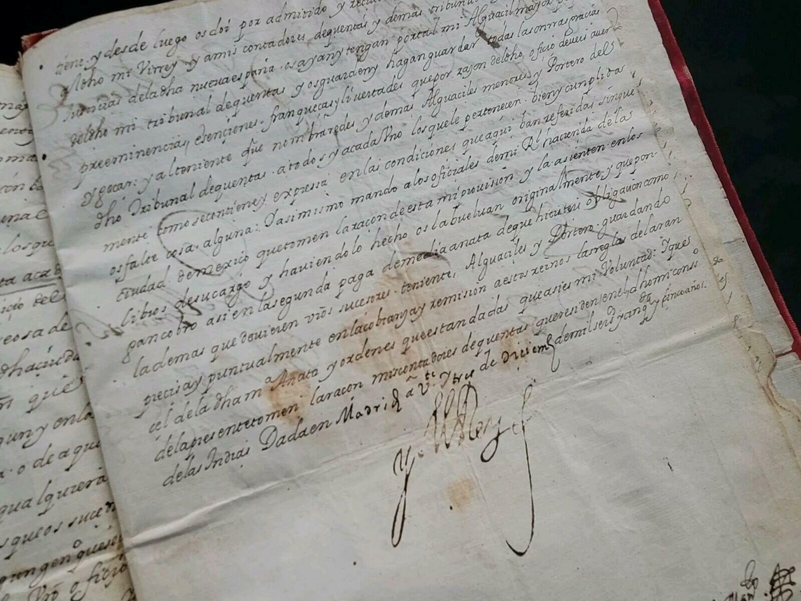 Philip IV Signed New Spain Tribunal de Cuentas Mexico Colonial America Royalty - Image 20