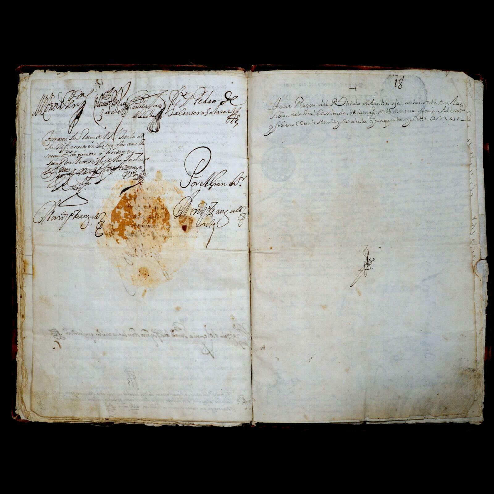 Philip IV Signed New Spain Tribunal de Cuentas Mexico Colonial America Royalty - Image 19