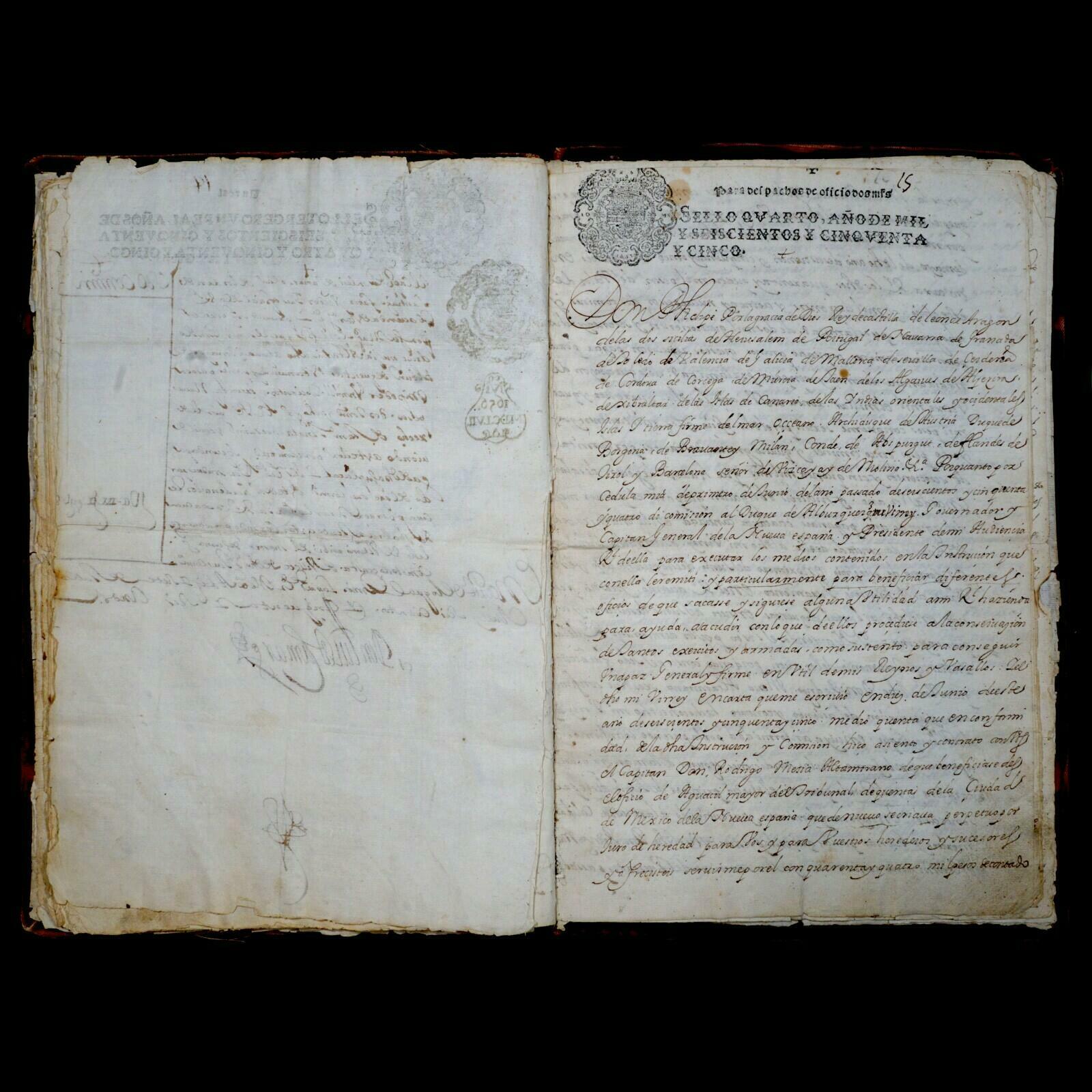 Philip IV Signed New Spain Tribunal de Cuentas Mexico Colonial America Royalty - Image 7